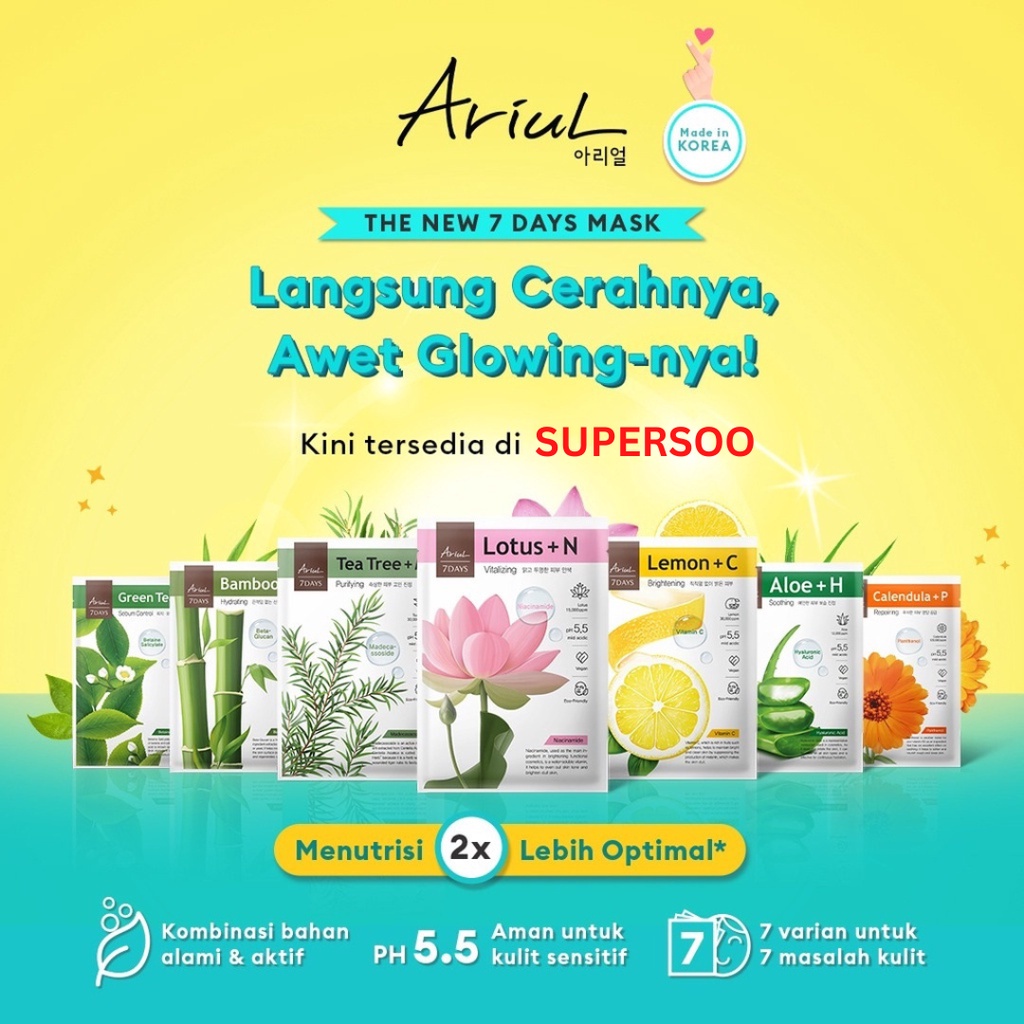 Ariul 7 Days Sheet Mask 20 g - Masker Wajah