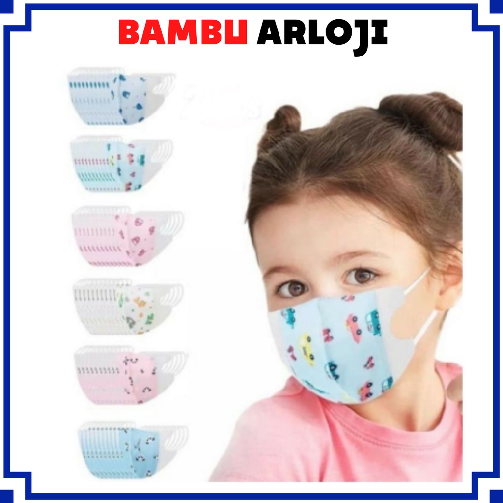 BAJ Masker Anak Baby Balita Bayi 3ply Duckbill KN95 Chasa Masker anak Murah  Motif Ecer / ISI 10 PC - MK012