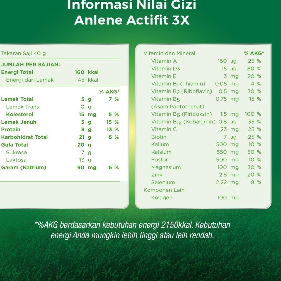 

ゆ Anlene Actifit 3X Susu Bubuk Cokelat 2 x 240g - Nutrisi Tulang, Sendi, dan Otot ㊬