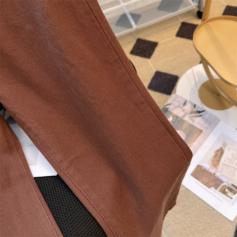 New coklat high waist celana jeans panjang wanita kulot