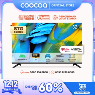 COOCAA Smart LED TV 32 Inch - Digital TV - Android 11 - HDR 10 - WIFI 4/5G (Coocaa 32S7G)