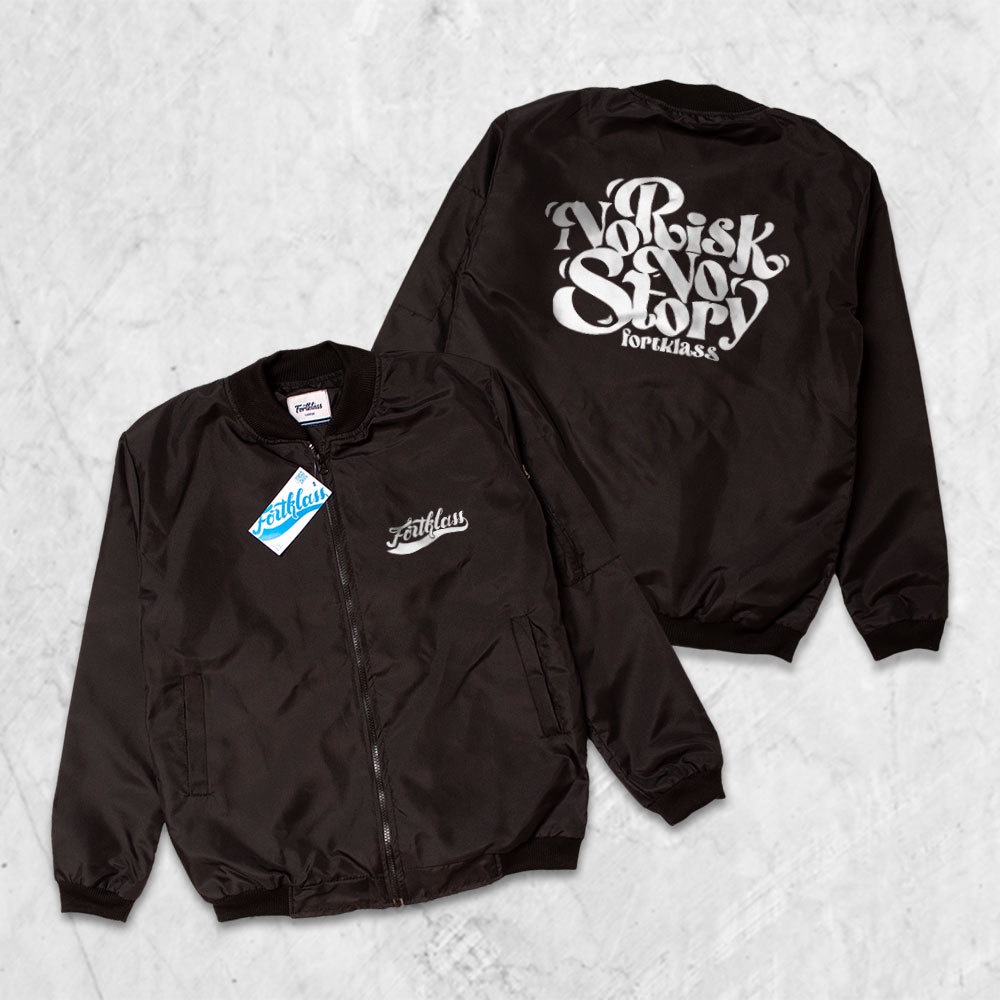 Fortglass Jaket Bomber Gafi Risk Jaket pria Lengan Panjang