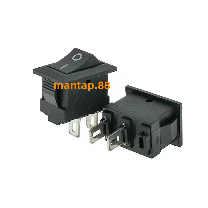 Saklar Mini Merah/Hitam 15x10mm Saklar/Rocker Switch 2 pin/kaki On/Off