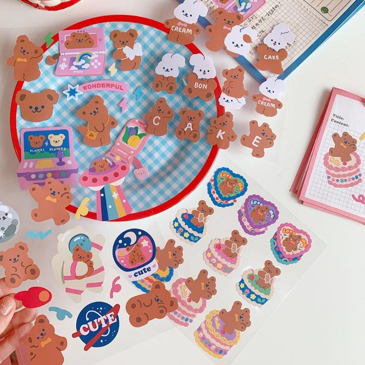 

㊯ Bearry Nany - stiker dekorasi planner journal - stickers korea lucu kreatif [thehanscorner] ぺ