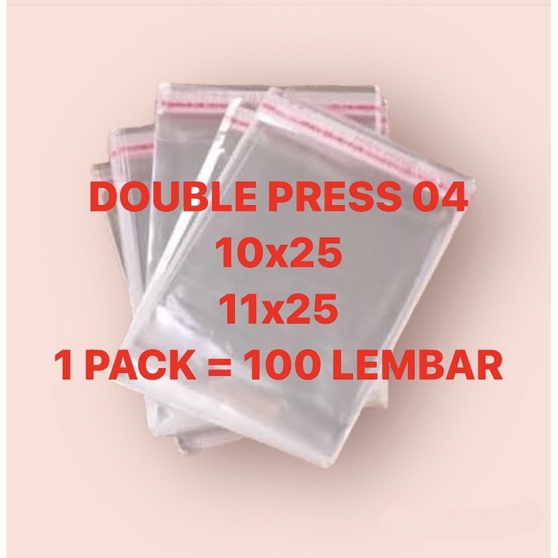 10x25 04 11x25 04 | 100 LEMBAR PLASTIK OPP SEAL SCARF KERUDUNG