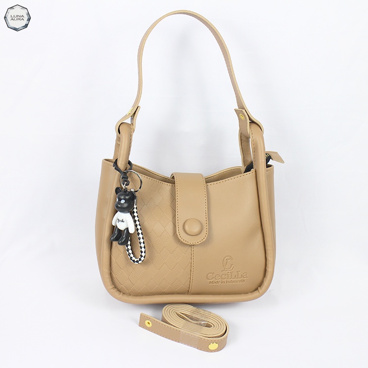 Luna Aura Shoulder bag Wanita Embos Catur Deluna Tas Slempang Bahu Wanita kekinian Tas simple &amp; Mewah Tas ootd