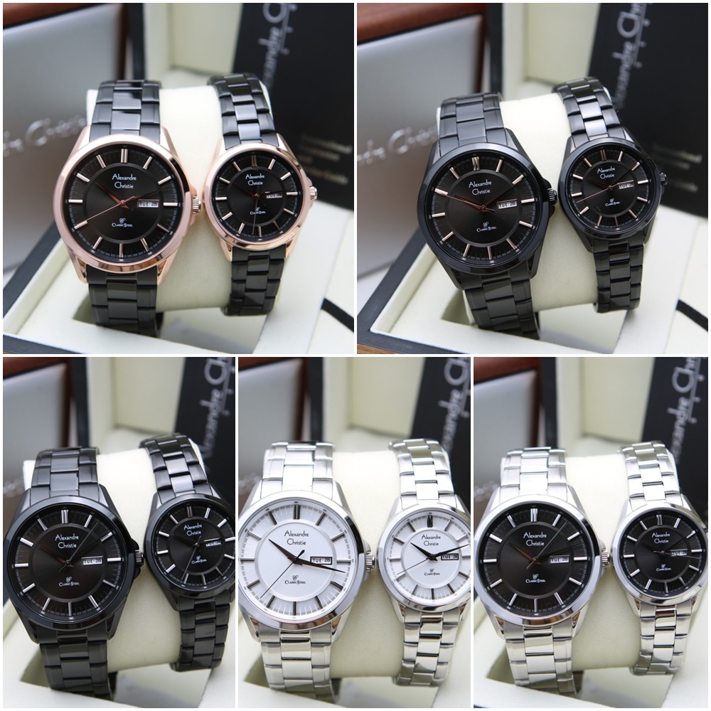 Jam Tangan Pria Wanita Pasangan Alexandre Christie AC 8675 ME LE Original