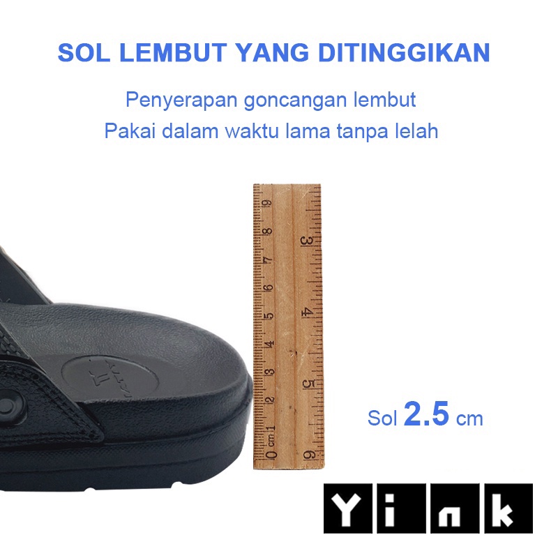 Yink Sandal Karet / Sandal Dewasa / Sendal Slop Pria Casual Murah Sendal Karet Kamar Mandi Empuk Anti Slip