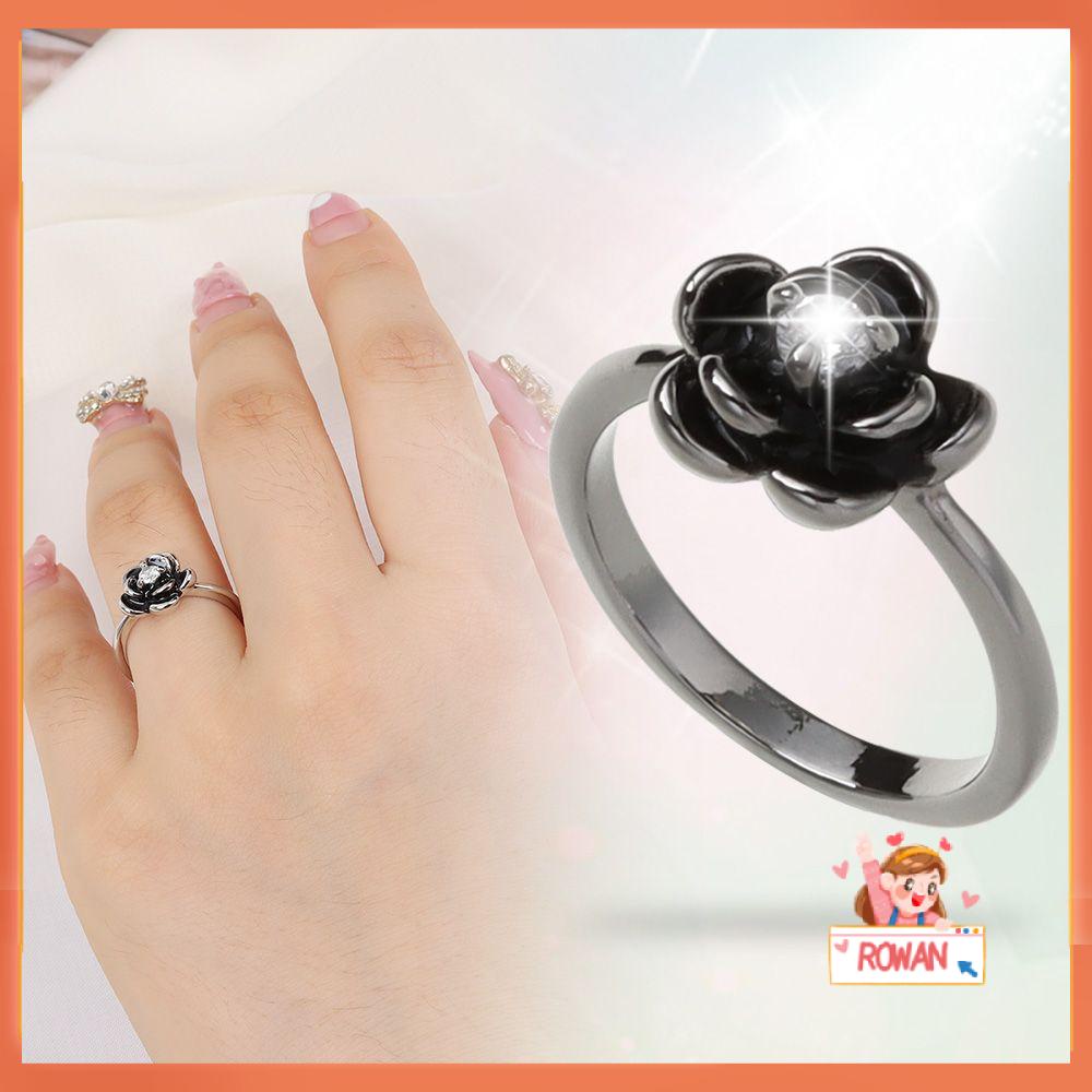 R-flower Ring Gothic Design Perhiasan Aksesoris Bentuk Bunga Fashion Jewelry