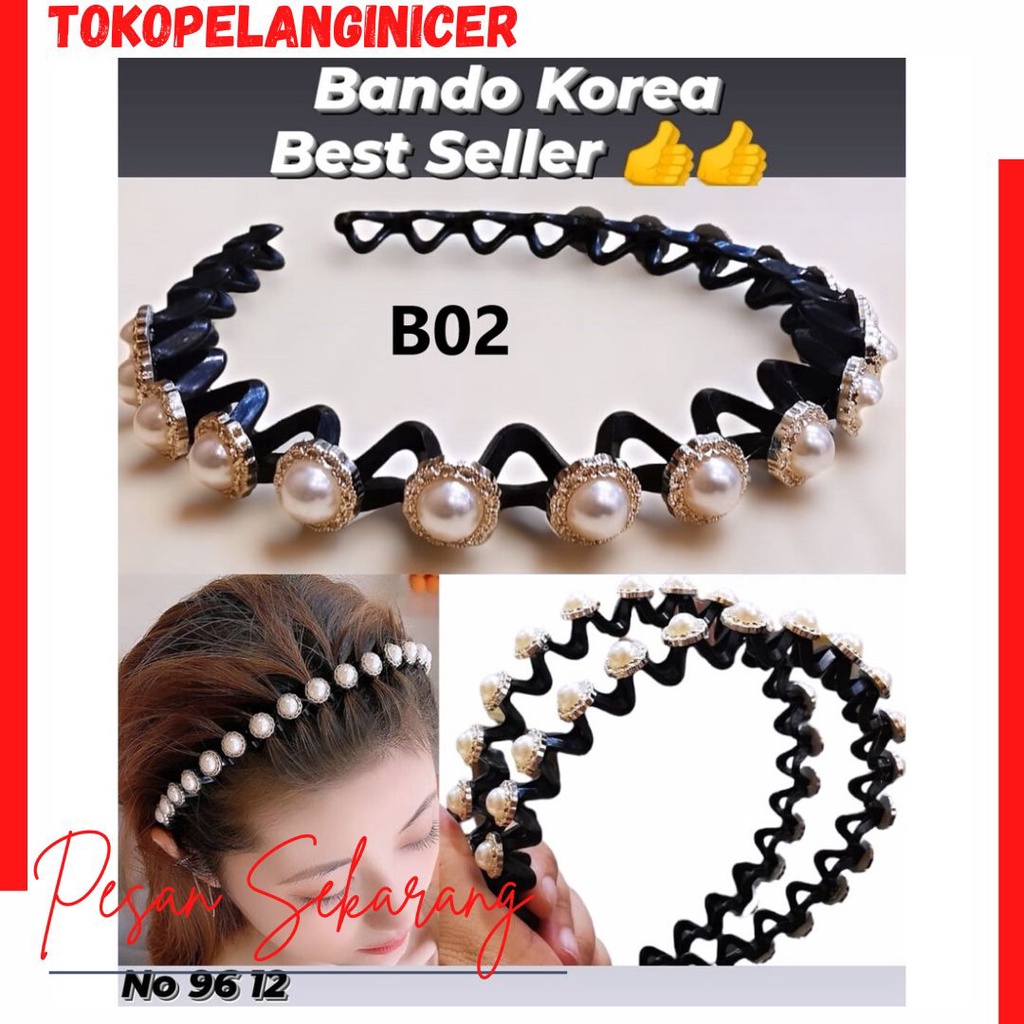 Bando Zig Zag Korean - Bando Spiral Korea - Bendo/Bandana Fashion Mutiara Korea