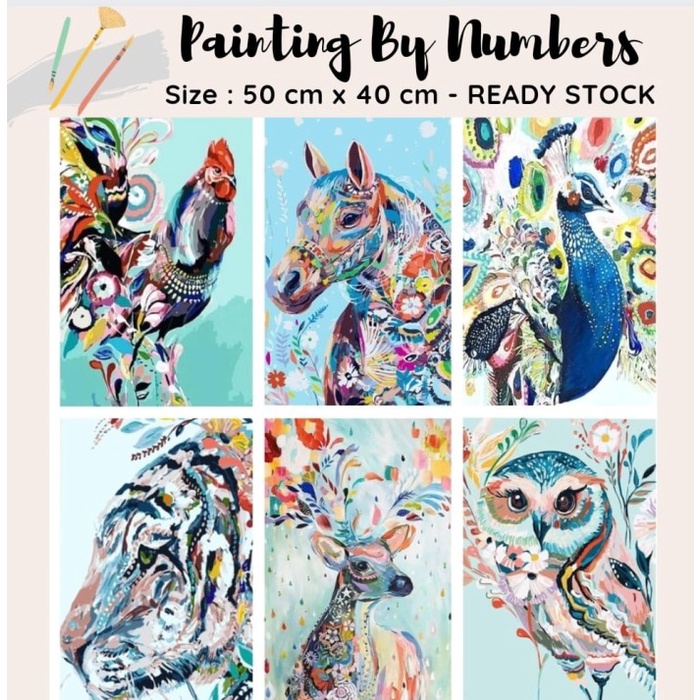 PAINT BY NUMBER (50 CM X 40 CM) - ANIMAL FOREST