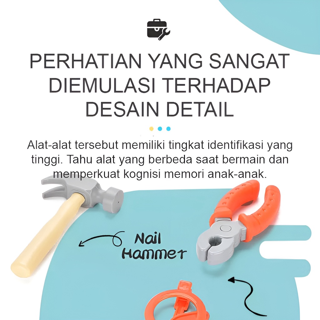 Mainan Alat Tukang Perkakas | Kado Ulang Tahun Anak Cowok 3-4-5-6-7 Tahun | Assembling Tools Koper 72pcs Pertukangan Terbaru