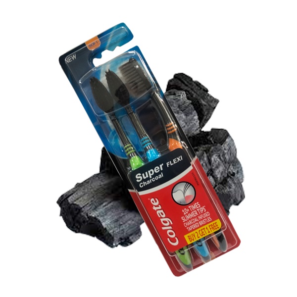 COLGATE TOOTHBRUSH FLEXI CHARCOAL 3PK