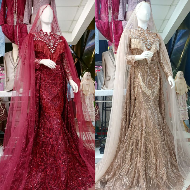 Gaun pengantin duyung payet || gaun pengantin murah || kebaya pengantin modern