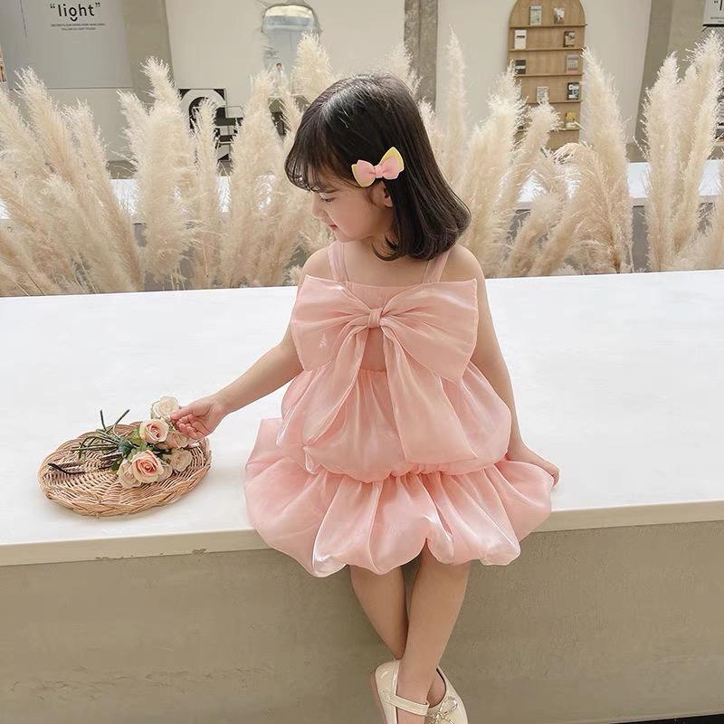 Dress Baby Princess Sling Satin Impor 3 Bulan -4 tahun