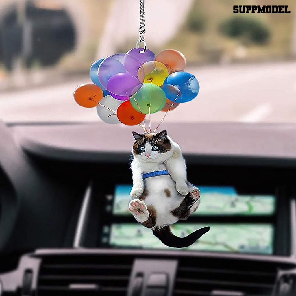 [Dekorasi] Liontin Balon Warna-Warni Kucing Hias Ornamen Gantung Interior Mobil Bahan Akrilik Untuk Rumah