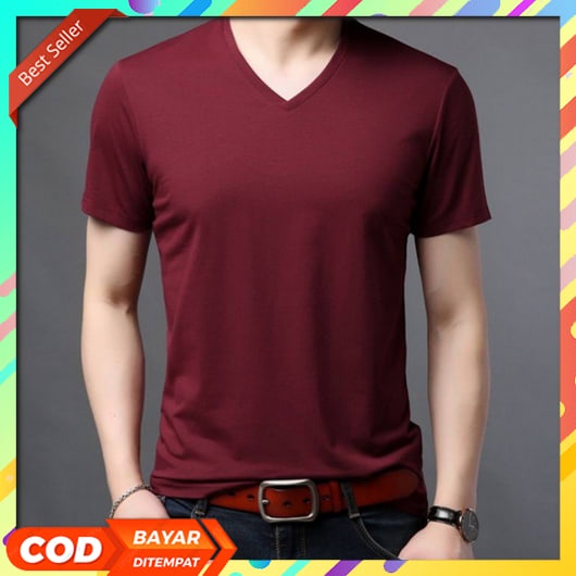 Kaos Atasan Pria Santai Premium Baju Bahan Adem Pakaian Sehari-Hari Korean Style Kaos Oblong Kekinia