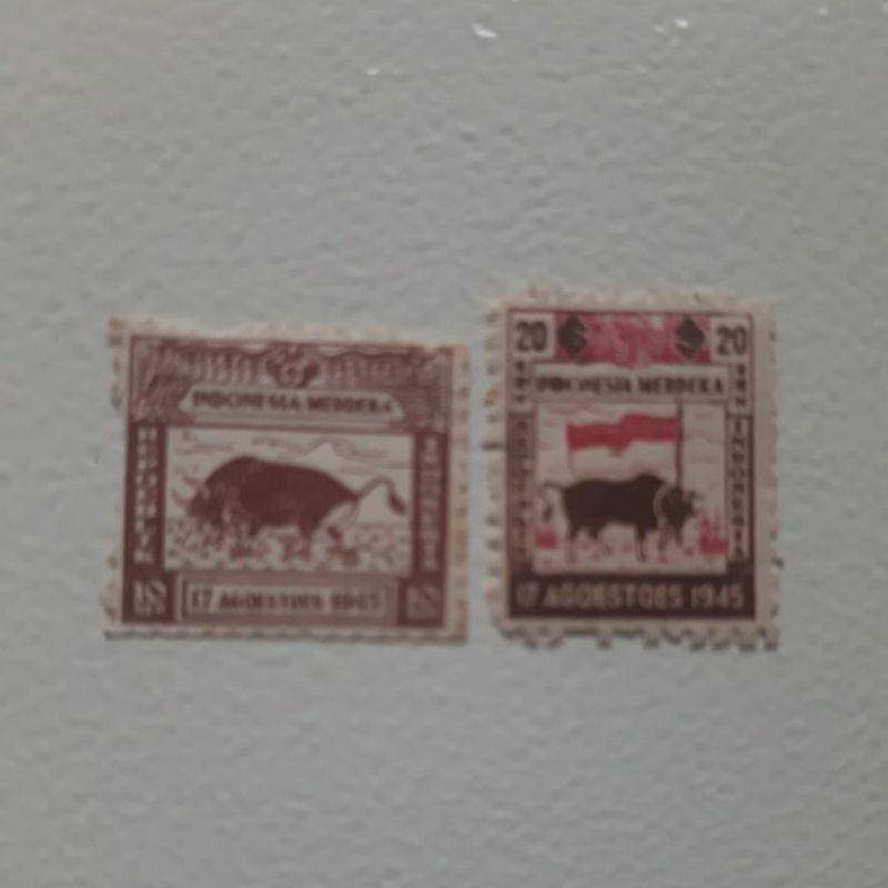 

Perangko pertama Republik Indonesia Merdeka 1946 set 2 prangko