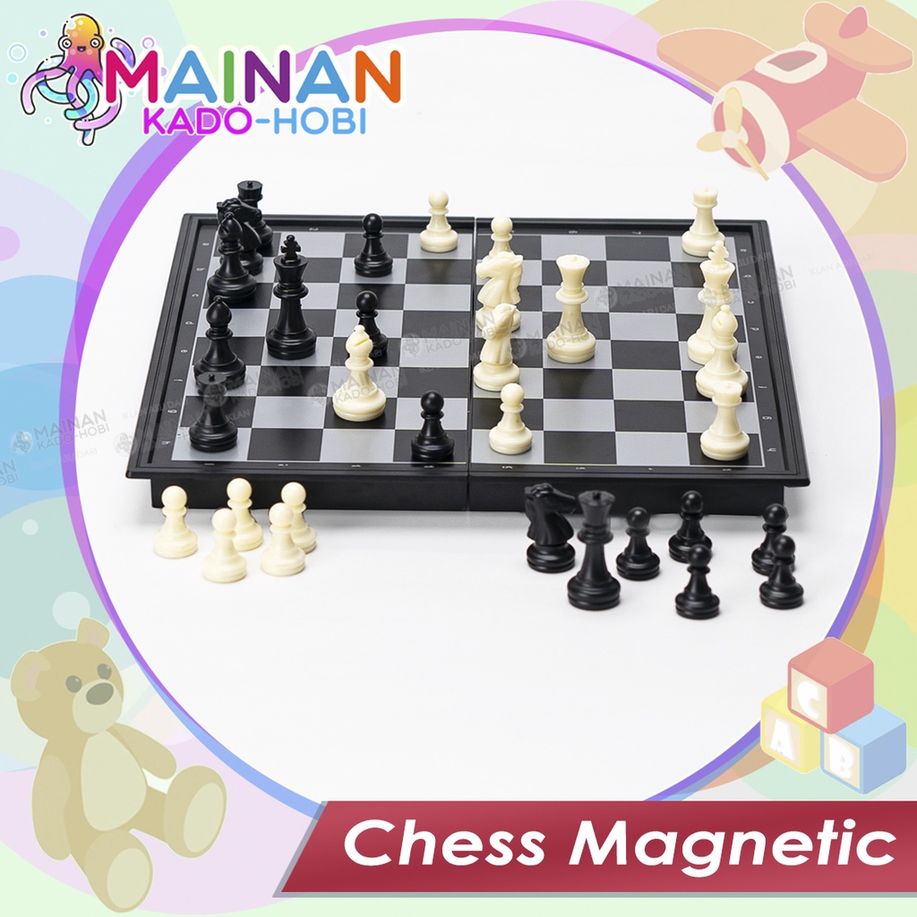 MAINAN ANAK CHESS MAGNETIC PAPAN CATUR MAGNET LIPAT PORTABLE TOYS