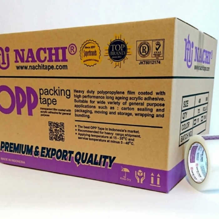 

Lakban / opp tape nachi tape ukuran 48mm/ 2 inch per box