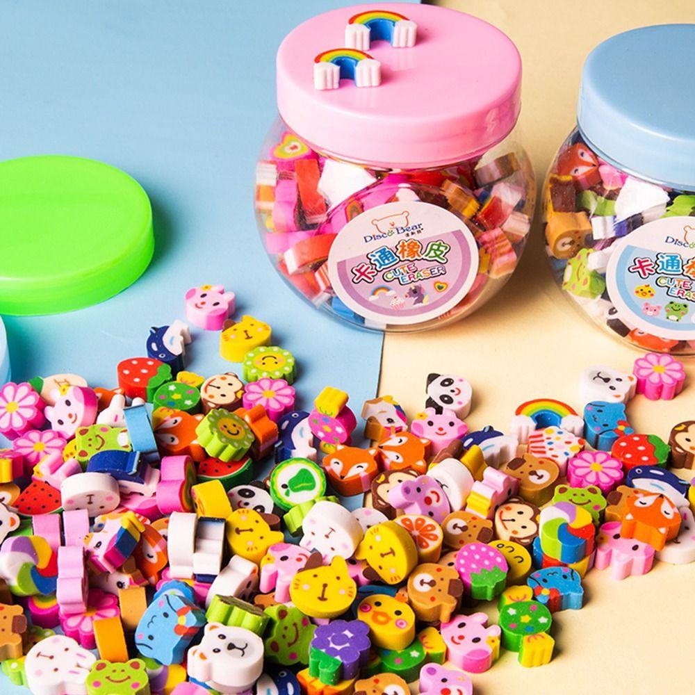 Top 50pcs Eraser Kreatif Kartun Koreksi Perlengkapan Alat Tulis Belajar Siswa
