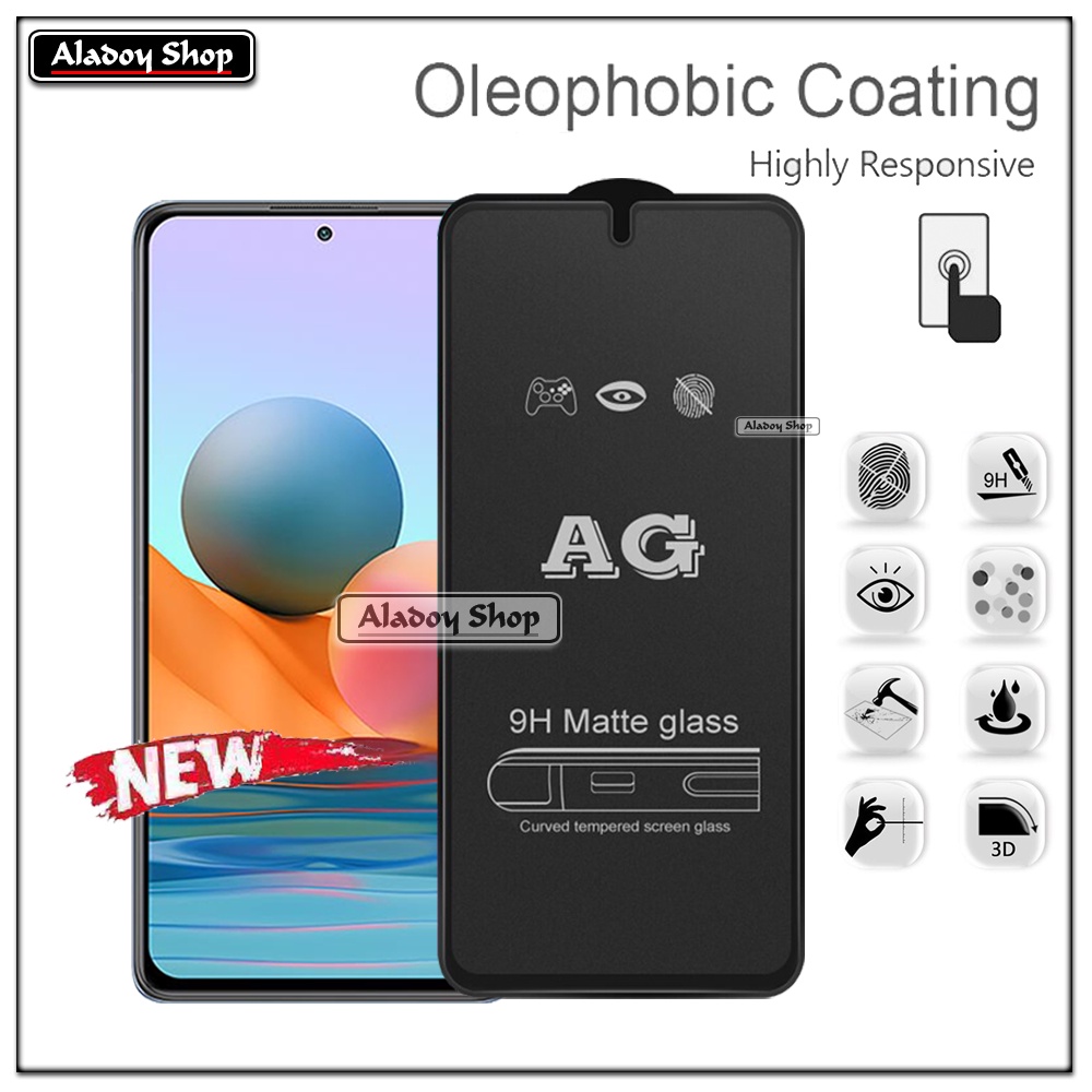 Paket 3IN1 Tempered Glass Layar Matte Anti Glare XIAOMI REDMI NOTE 10 PRO Free Tempered Glass Camera dan Skin Carbon