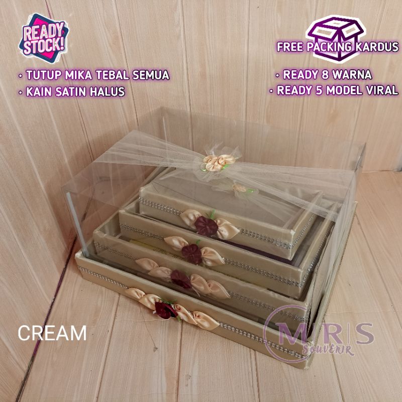 BOX KOTAK HIAS BUNGA UKURAN S M L XL ISI 4 SESERAHAN HANTARAN MIKA PERNIKAHAN LAMARAN