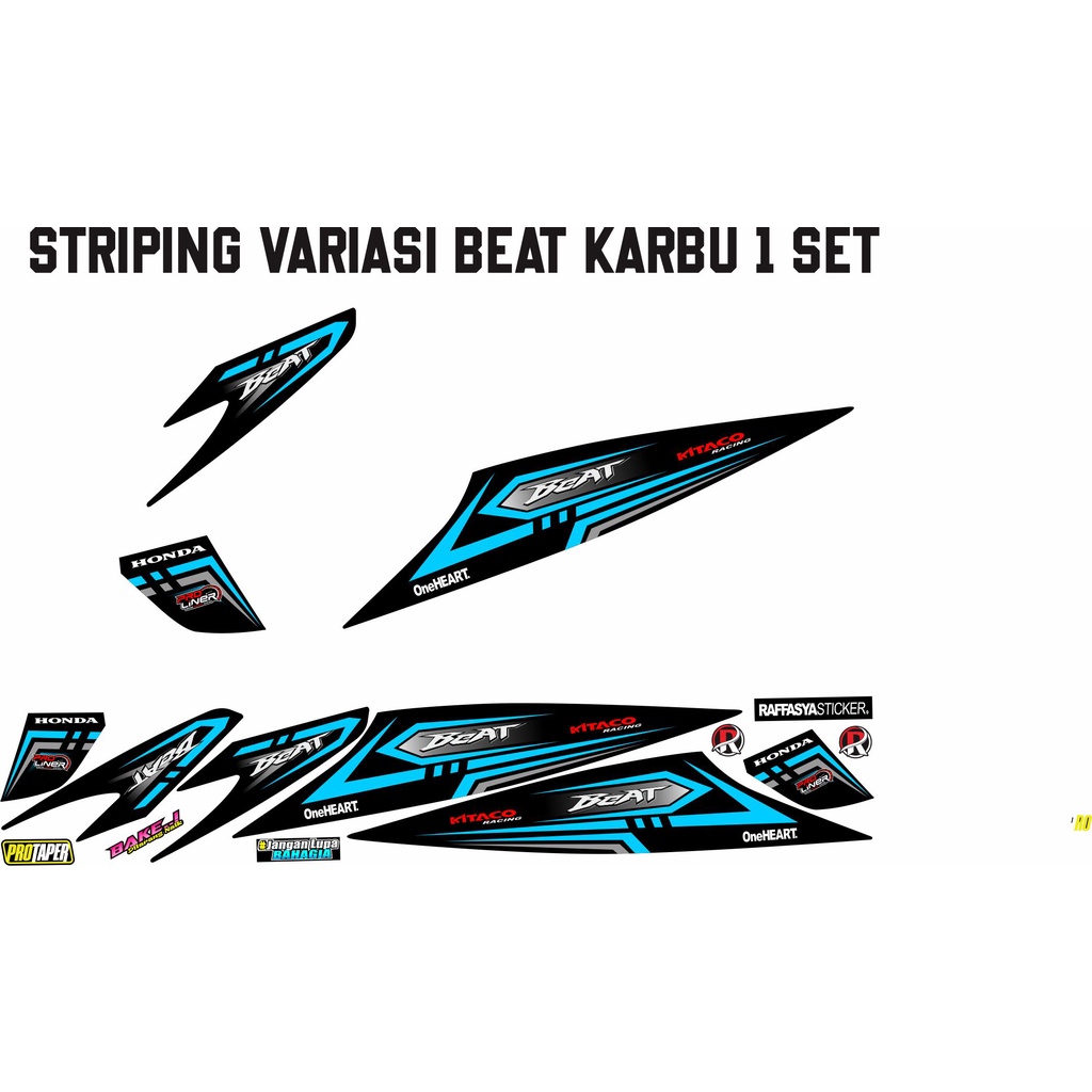 STRIPING VARIASI BEAT KARBU LIS BIRU MUDA STIKER