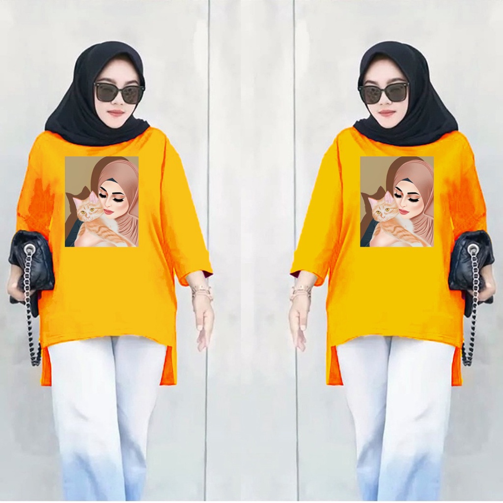 GSC - Long Tunik ANIME 032 / Tunik wanita jumbo / Tunik kaos viral / Tunik motif anime / Tunik panjang / Tunik wanita hijab terbaru