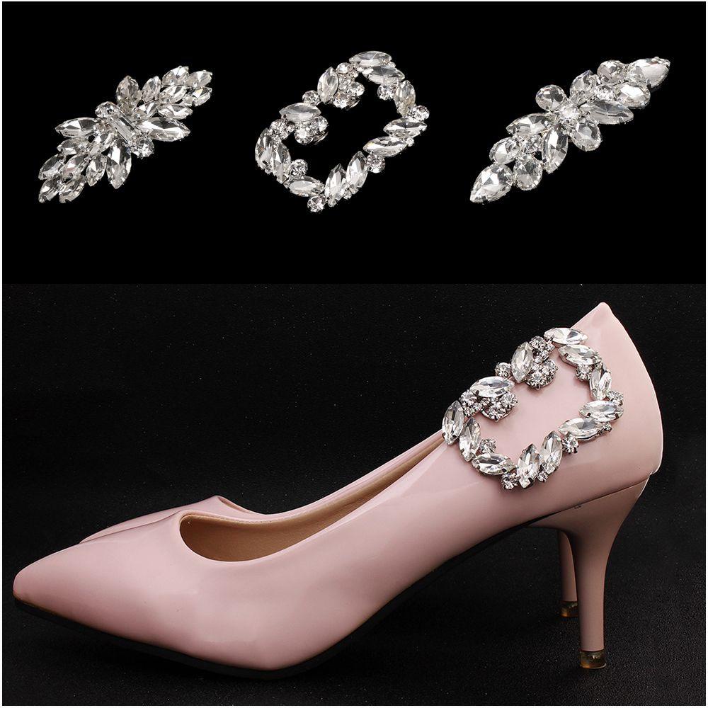 1Pc Women Shoe Clip Wedding Shiny Rhinestone Shoes High Heel Buckle For Bride Decoration