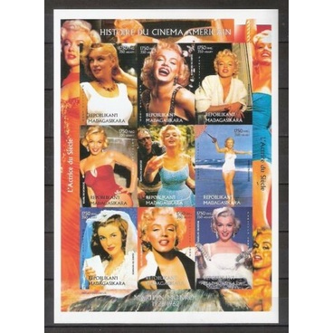 

✨NEW✨ - PERANGKO MADAGASCAR 1999 - MOVIE STAR MARILYN MONROE IMPERF SHEETLET
