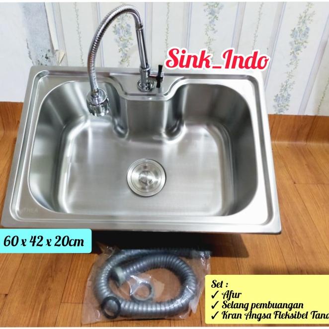 Promo Bak Cuci Piring 60 Stainless Kitchen Sink 1 Lubang Westafel