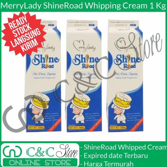 

shineroad whipping cream shine road whiped 1000 gr 1 kg l topping TERLARIS TERPERCAYA ORIGINAL