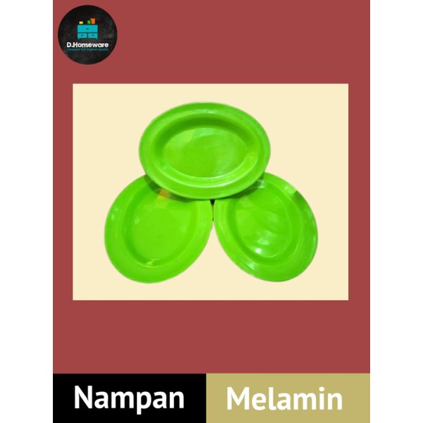 Nampan oval melamin hijau - lodor melamin hijau - nampan oval - nampan melamin oval