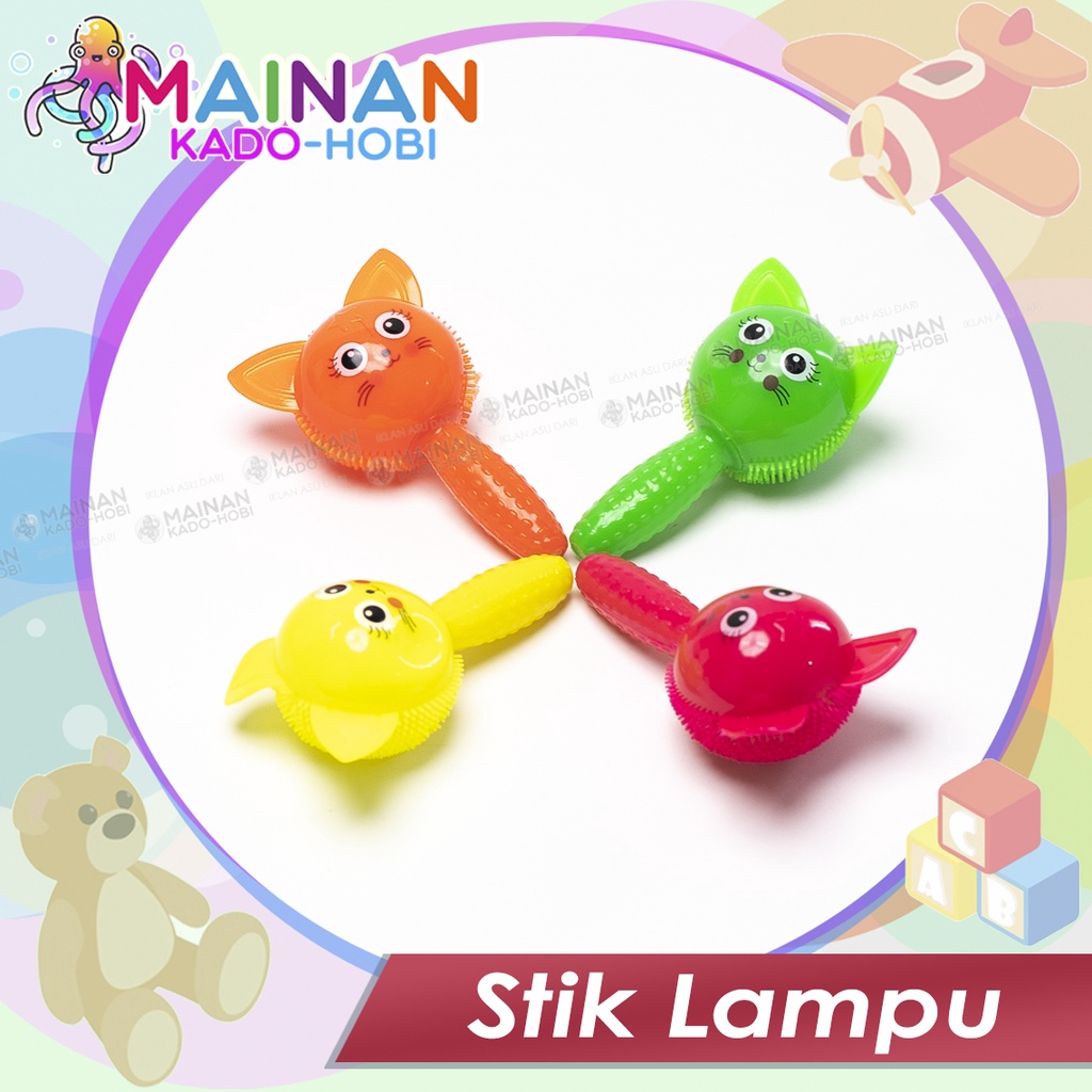 MAINAN ANAK EDUKASI GOYANG BONEKA KARAKTER RUBBER STIK LAMPU