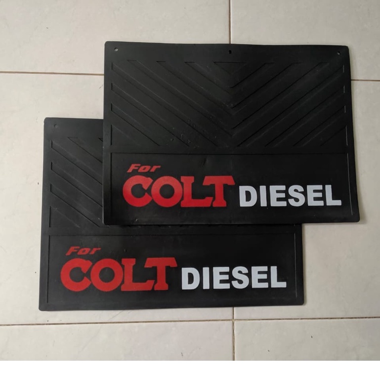 Aneka Karpet Roda Lumpur Colt Diesel Double Roda Depan 30x42Cm / Belakang 50x50Cm tulisan hati hati atau polos bahan Mudguar dan Rubber lentur