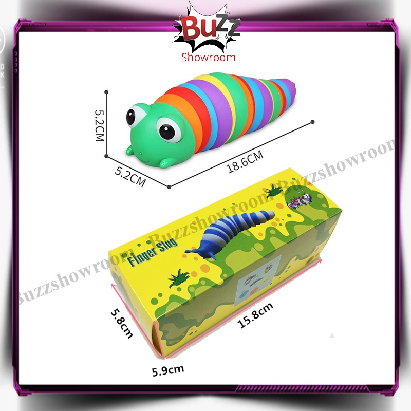 Slug Fidget Mainan SIPUT toys rainbow penghilang stress sensory play