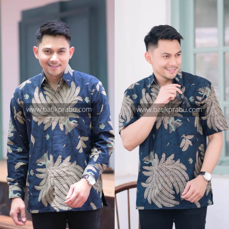 Baju Kemeja Batik Pria Lengan Panjang Pendek Modern Terbaru Furing G38