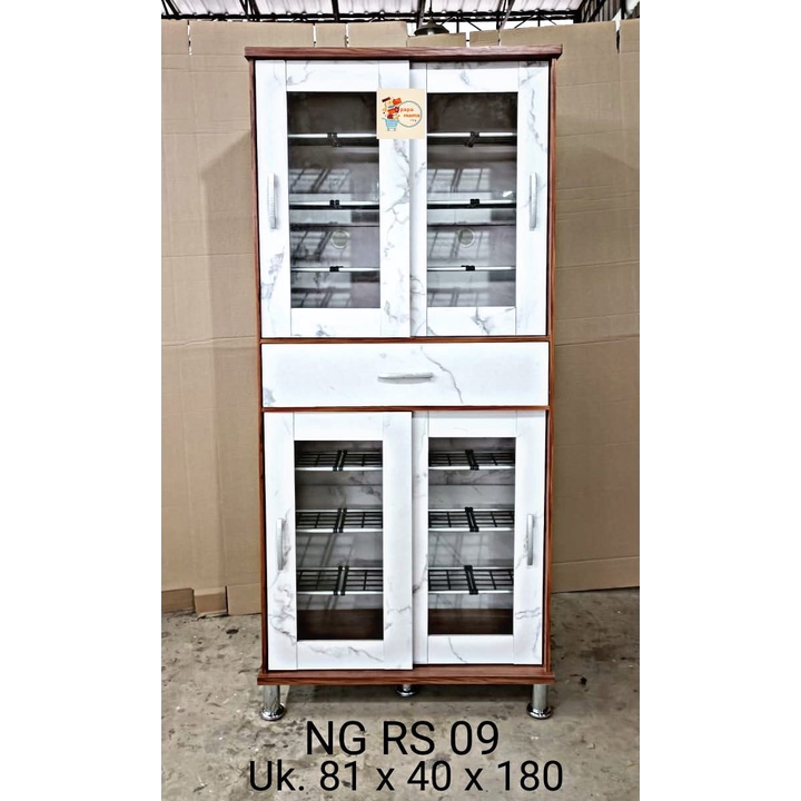 Lemari Sepatu Kaca Jumbo 180cm - Rak Sepatu Bertingkat & Berlaci RSK09 - Medan