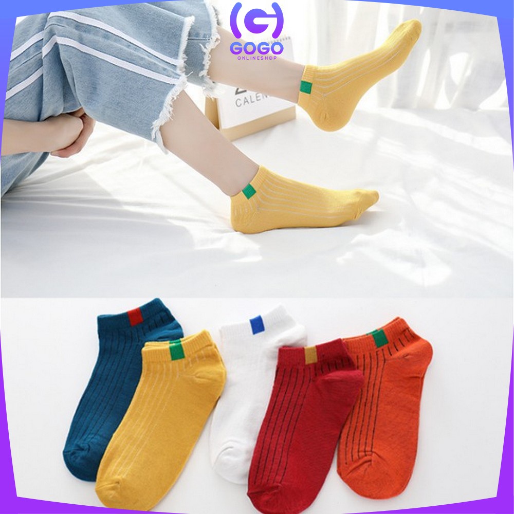 GOGO-P58 Kaos Kaki Ankle Wanita Motif Polos / Kaos Kaki Pendek Dewasa / Kaos Kaki Semata Kaki