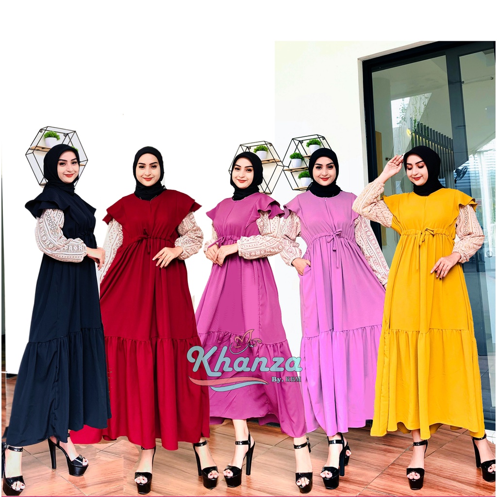 gamis terbaru / dress mahira burkat/ gamis kombinasi burkat/ gamis burkat terbaru itycrep