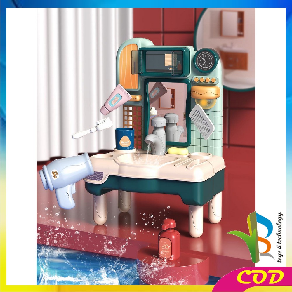 RB-M31 M109 Mainan Anak Kitchen Sink Tempat Cuci Piring Set Mainan Kran Air Wastafel BISA KELUAR AIR