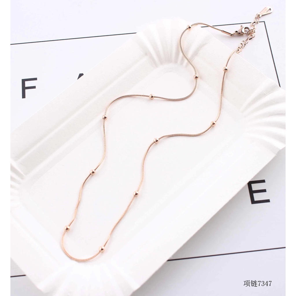 Set Titanium Kalung Dan Gelang Kaki Perhiasan Wanita 7347/0016