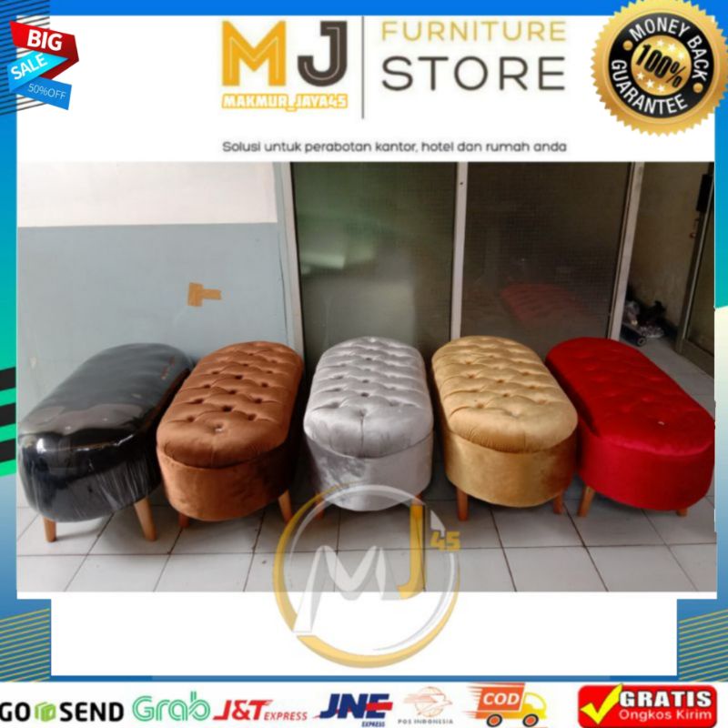 BEST SELLER - SOFA BENCH OVAL / SOFA BENCH MINIMALIS / SOFA STOOL 120 cm