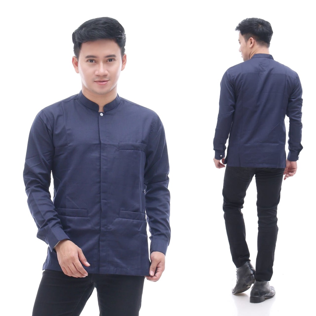 BAJU KOKO POLOS DEWASA / BAJU KOKO LENGAN KANCING / BAJU KOKO ELEGAN / BAJU KOKO SIMPLE