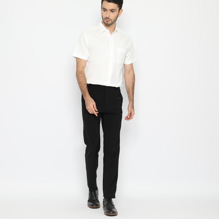 Sale Code Male - Brave Kemeja Pria Pendek Putih Basic Slimfit