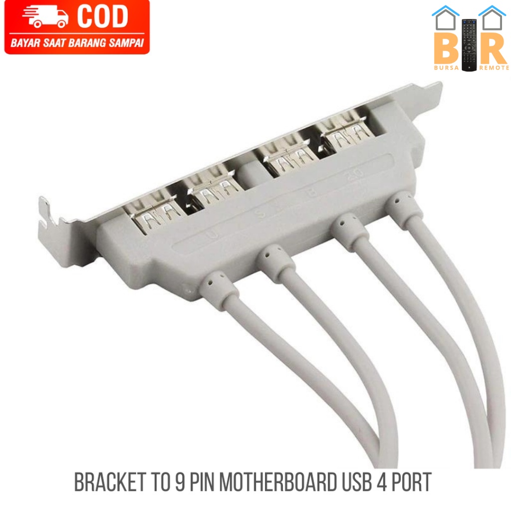 USB 2.0 4 Port Panel Belakang PCI Bracket / Bracket USB 4 port USB 2.0 9PIN REAR PANEL PC DESKTOP