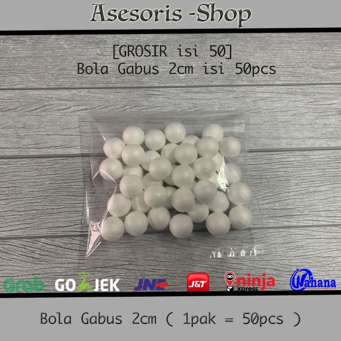 

BOLA GABUS STYROFOAM UKURAN 2CM ISI 50PCS