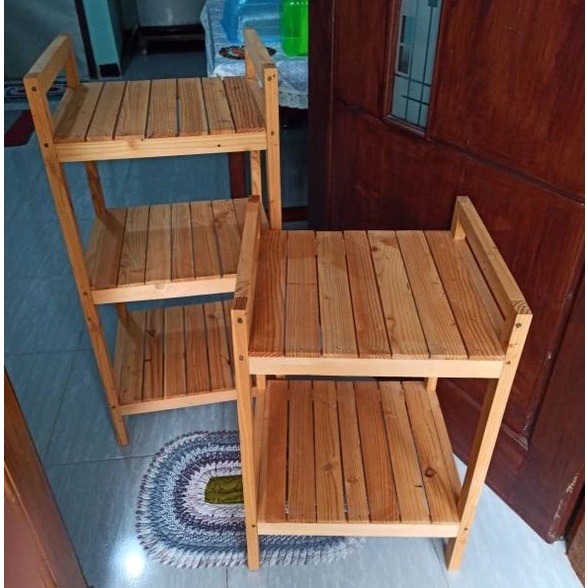 Rak Rice Cooker Dan Dispenser 2 Susun Serbaguna Kayu Mahoni