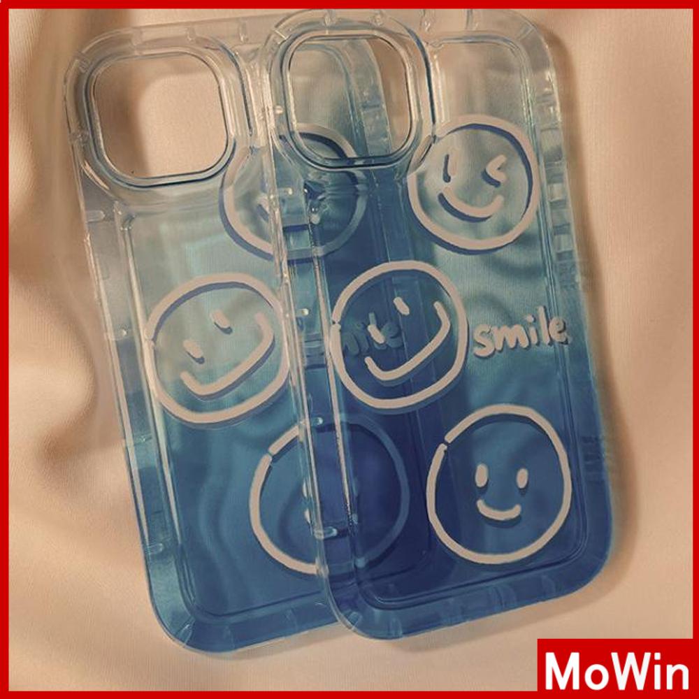 For iPhone 14 Pro Max iPhone Case Clear Case TPU Soft Case Airbag Reinforced Shockproof Blue Smiley Compatible with iPhone 13 Pro Max iPhone 12 Pro Max 11 7Plus 8Plus 6Plus XR xs